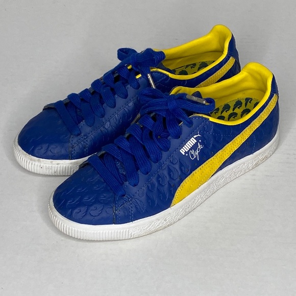 Puma Clyde in Blue and Dandelion Yellow, 5.5 - Picture 6 of 16